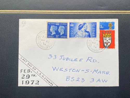 GB 29th Feb 1972 Souvenir 8d Cover - Last Day of Shillings & Pence cover