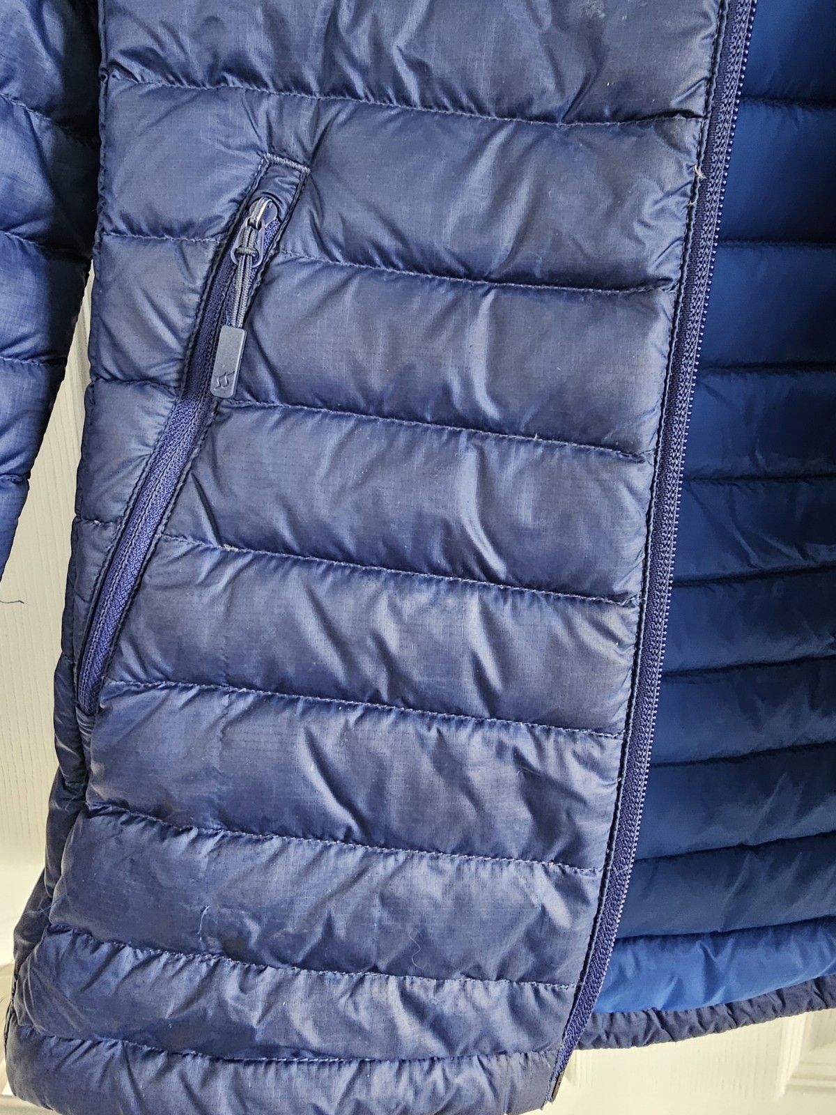 RAB Microlight Alpine Puffer Down Jacket Women S 8 Blue Longer Length RRP £210 image 6