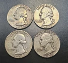 LOT OF 4 SILVER WASHINGTON QUARTERS - 1952, 1957D, 1958D And 1959D