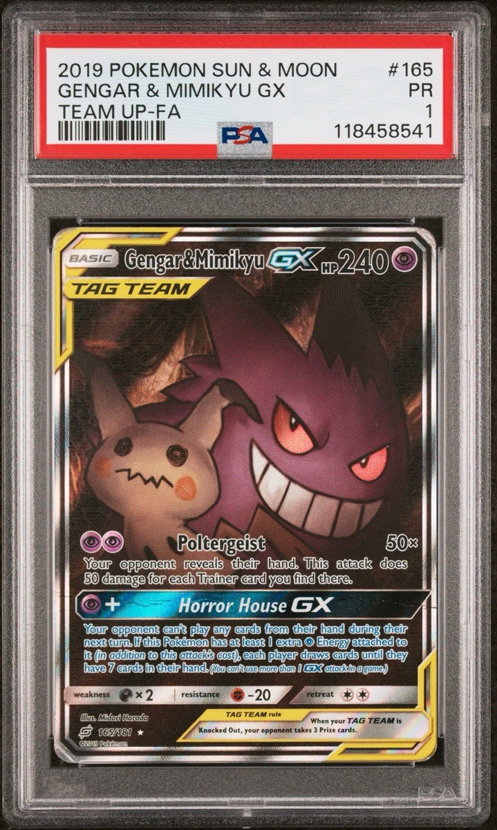 Gengar & Mimikyu GX (Alternate Full Art) 165/181 Sm-Team Up Holo