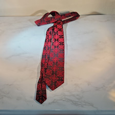 Wembley Men's Black  Red Floral Woven Polyester Pointed Tie