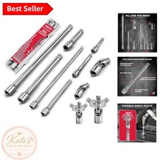 Compact 9-Piece Socket Extension Set -  2"-10" with Universal Joints Access