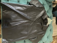 faux leather shirt mens large