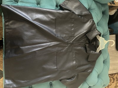 faux leather shirt mens large