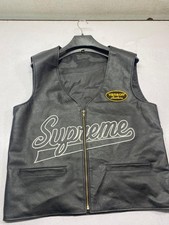 Supreme x Vanson Gilet Ragno in Pelle di Vacchetta Nera