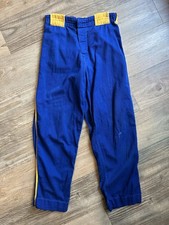 60s Vintage Felco Baseball Pants Blue Yellow Cotton 30 Waist 1960s
