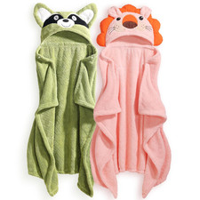 2-Pack Animal Hooded Bath Towels for Babies  Kids 0-6 Years, 50X32 Inch Ultra S
