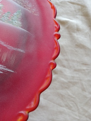 Vtg. 1997 Fenton hand painted USA 8inch Scallop edge glass decorative... - Picture 11 of 16