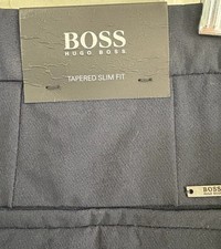 BOSS Hugo Boss Travel Line Tapered Slim Fit Navy Pants Men's 34R - NWT