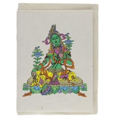 Grußkarte Postkarte Karte handmade natural recycled Paper Green Tara 2