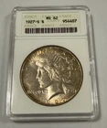 1927 S $1 Peace Dollar ANACS MS62 Toned in Soapbox Holder