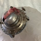 Antique Queen Anne frosted Satin Embossed Large Squat Style Kerosene Lamp Base — photo 5