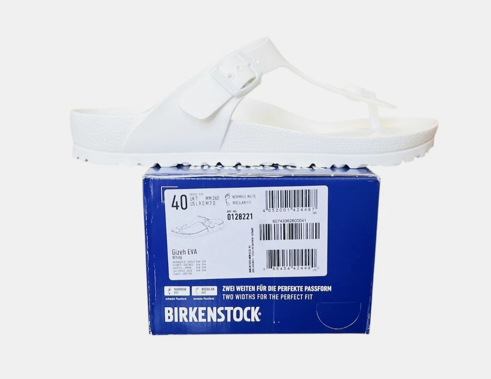 Birkenstock Unisex Gizeh Eva Sandals Euro Sz 40 US Women's 9 Men's 7 White NIB