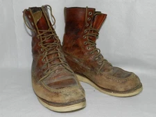 Genuine Red Wing 877 Classic Moc Toe 8" Heritage boots size 10.5D White Bottom