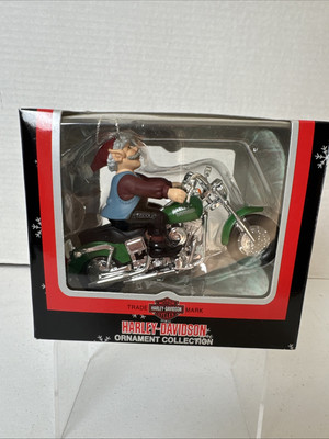 2002 Harley Davidson Elf Green Harley Motorcycle Christmas Ornament Cavanagh
