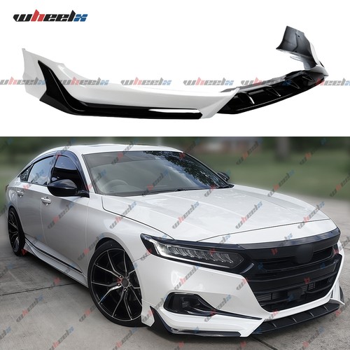 Pearl White ACR Front Bumper Lip Splitter Spoiler Kit For 2021-2022 Honda Accord - Picture 12 of 16