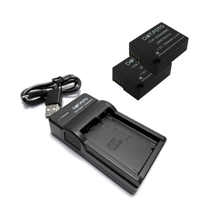 2x DMW-BLC12E Battery & USB Charger for Panasonic Lumix DMC-FZ1000 FZ2000 G7 G85