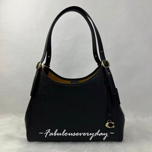 Coach Bella sac en cuir moyen en noir / Brass nouveau