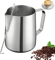 MilchkäNnchen Edelstahl 12Oz Mit Messung Und Latte Art Pen FüR Cappuccino