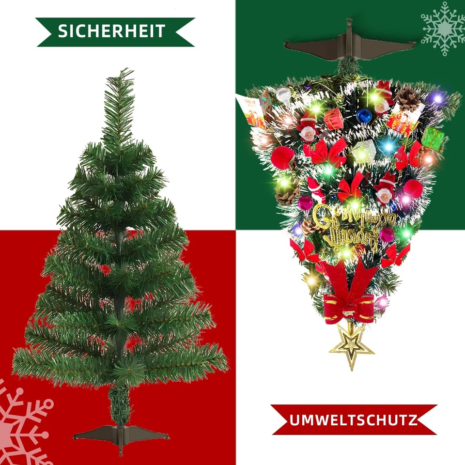 Albero Di Natale Piccolo,Mini Albero Di Natale Da Tavolo 60Cm,Mini Alberi Di Nat - Immagine 4 di 4