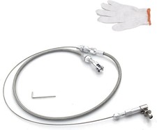 36" Car Braided Throttle Cable Kit with Gloves, Adjustable Stainless 36 Inch