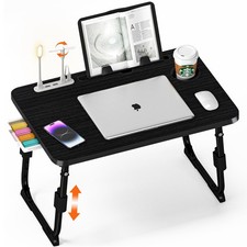 Laptop Desk for Bed Height Adjustable with USB/Storage Drawer/Cup Holder/Tablet