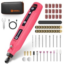 Mini Cordless Rotary Tool Kit, 5-Speed, 69 Accessories, USB Rechargeable, Pink