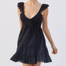 Urban Outfitters Black Malta Flutter Sleeve Mini Dress Size XS
