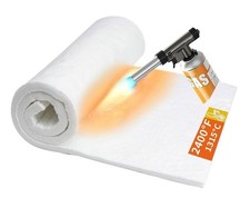 High-Temperature 2400F Ceramic Fiber Insulation Blanket 39.4  x24" 0.8" Thick 