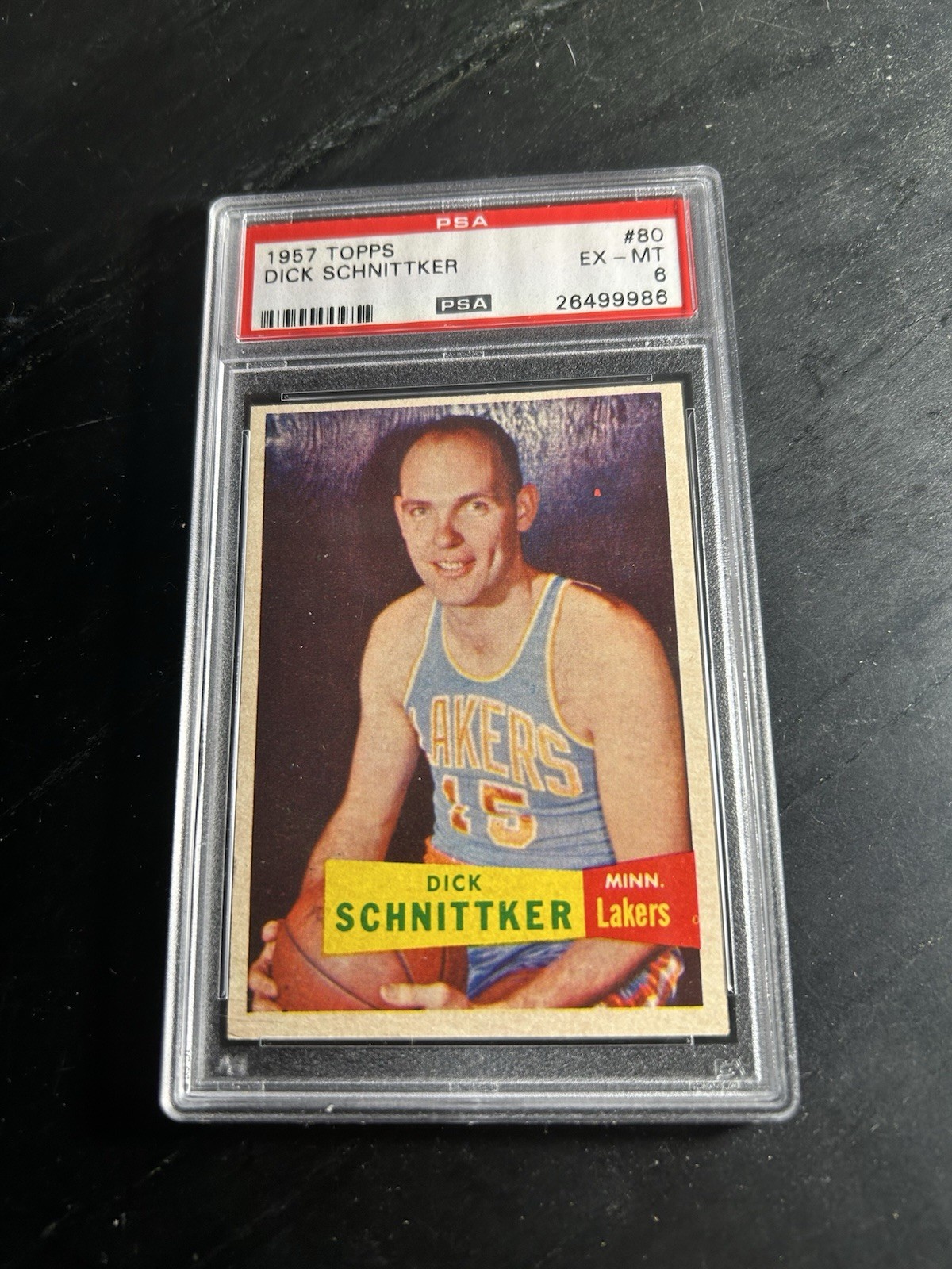 1957 Topps #80 Dick Schnittker PSA 6 Minneapolis Lakers