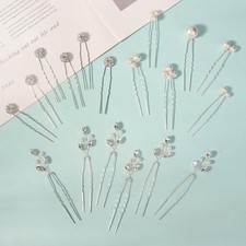 18 Pieces Bride Wedding Hair Pins Bridal Hair Accessories Set Jewelry Bridesm...