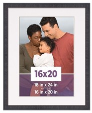 16x20 Frame Mahogany With White Picture Mat For 16x20 Photo - Mahogany 18x24 Fra