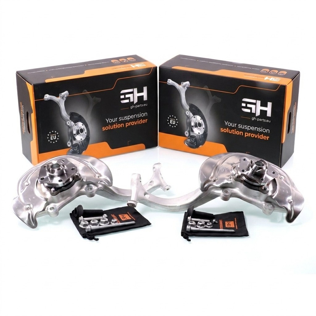 Complete Right+Left Steering Knuckle for Audi A4 (8W, B9) 2015-, A5 (F5) 2016-