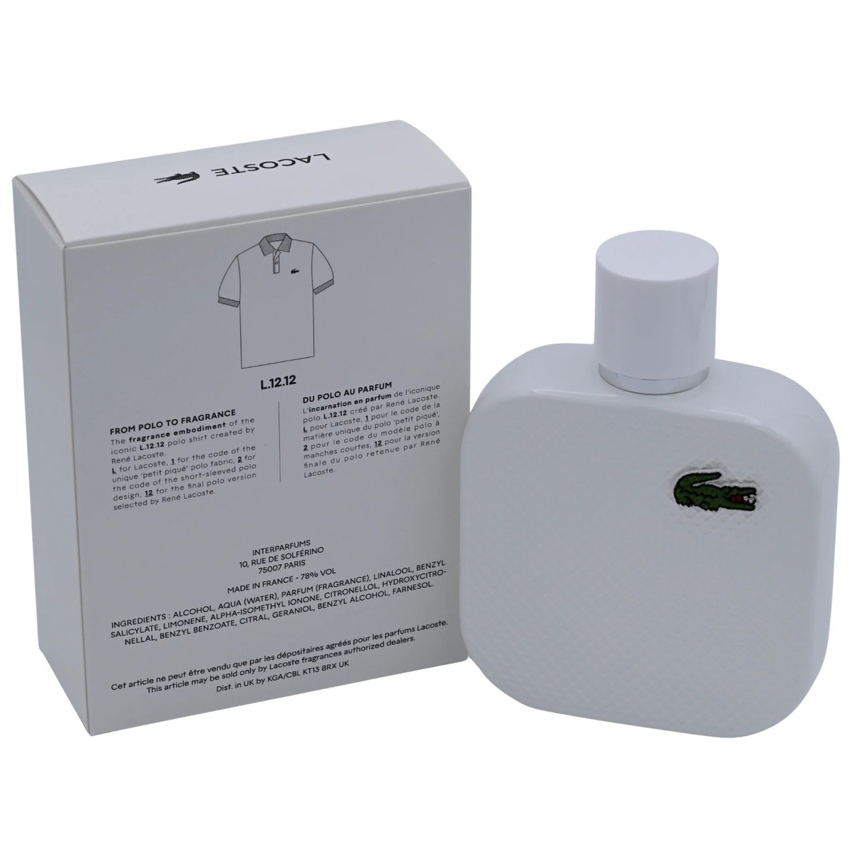Lacoste L.12.12 Blanc by Lacoste cologne for men EDT 3.3 / 3.4 oz
