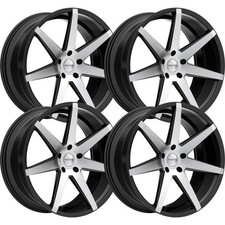 Set-4 Ravetti M7 22x10 5x115 20mm Black Machined Wheels Rims 22 Inch