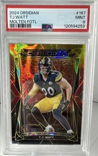 2024 Panini Obsidian TJ Watt Molten FOTL 🔥 PSA 9 🔥 MINT - Stealers