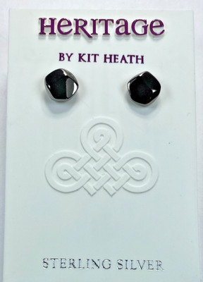 Kit Heath Ruthenium over Sterling Silver Signed Rokk Stud Earrings NWT Gift Box