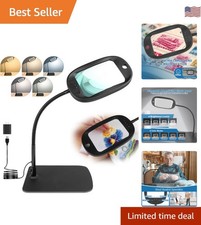 10X 30X Magnifying Glass with Light and Stand, Extra Large 7-inch Lighted Mag...