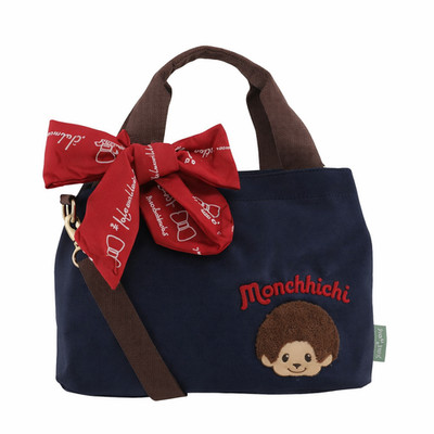 Monchhichi 2WAY Shoulder Handbag Navy Blue SALON de RUBAN Japan