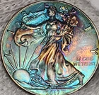 2017 American Silver Eagle 1 oz .999 Fine Silver Coin Uncirculated rainbow toned