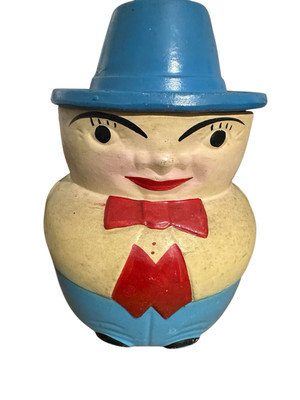 Antique American Bisque Roly Poly Cookie Jar VERY RARE EARLY PIECE 1920s READ