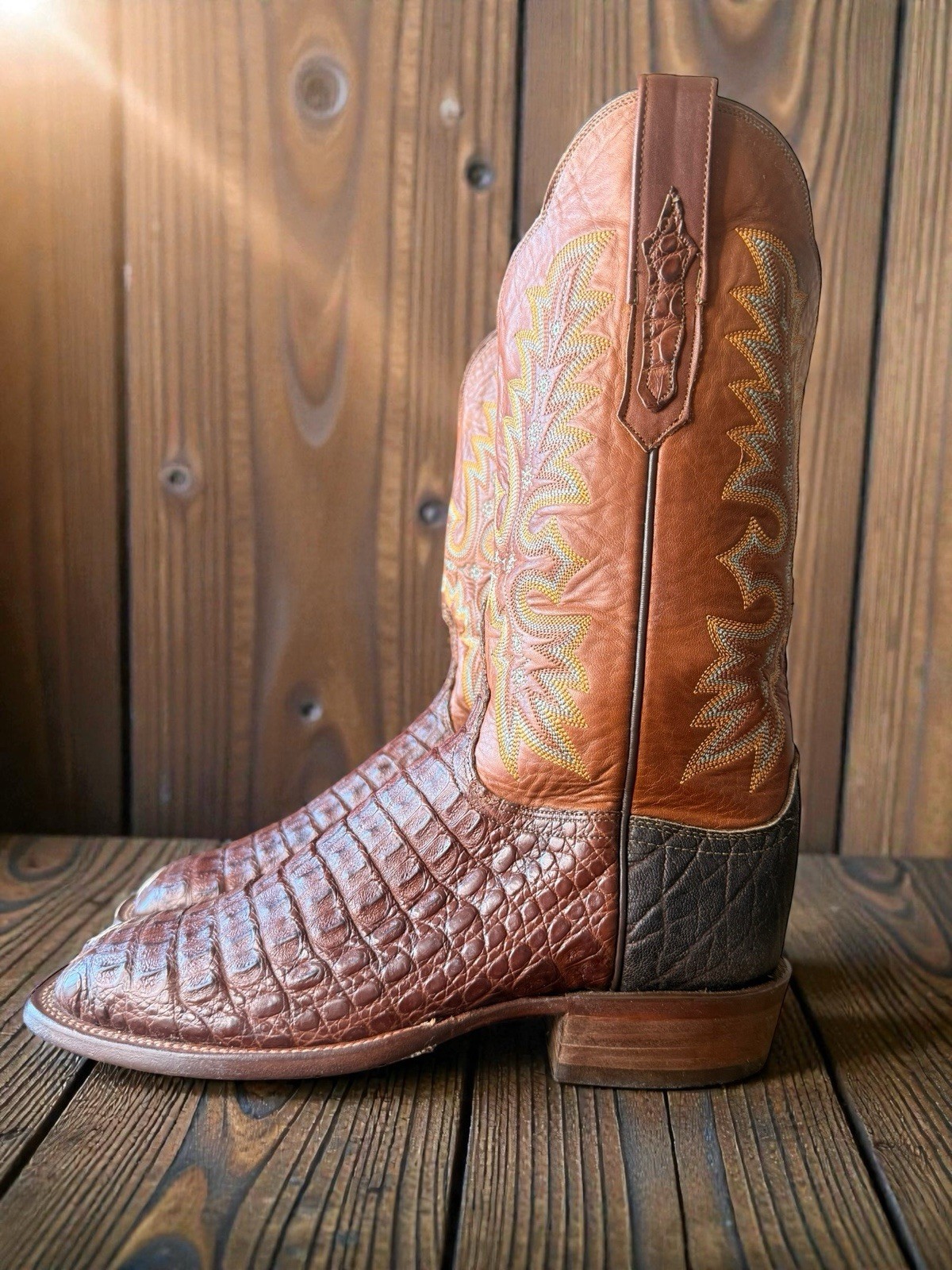 Lucchese Cowboy Caiman exotic Custom Western Boots Women’s Size 9.5