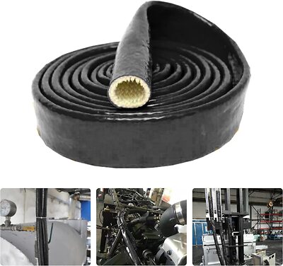 Silicone Coated Fiberglass Heat Shielded Sleeve for Hose Lines & Electrical Wire
