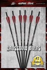 12Pcs 20"or 22'' NIGHTMARE XTREME Crossbow Bolts Carbon Arrows Half Moon Nocks