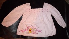 2005 Winnie the Pooh Embroidered Long Sleeved Shirt 2T Fall Flowers