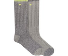 Sperry Men 2-Pair Cotton Blend Marl  Solid Boot Crew Socks, Gray Hth , Sz 6-12