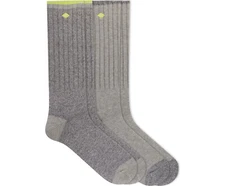Sperry Men 2-Pair Cotton Blend Marl & Solid Boot Crew Socks, Gray Hth , Sz 6-12
