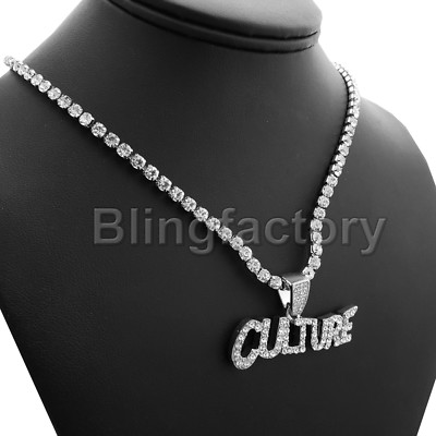 Hip Hop Iced Migos Culture Pendant & 1 Row Cubic Zirconia Hip Hop Iced Migos Culture Pendant & 1 Row Cubic Zirconia