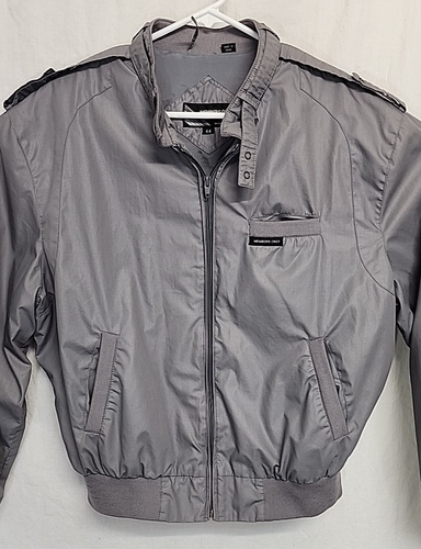 Vintage Members Only Bomber Jacket Windbreaker Men’s 44 Gray Full Zip Pockets - Picture 3 of 15