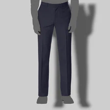 $95 Perry Ellis Portfolio 32W 32L Men Fit Blue Flat-Front Trousers Dress Pants